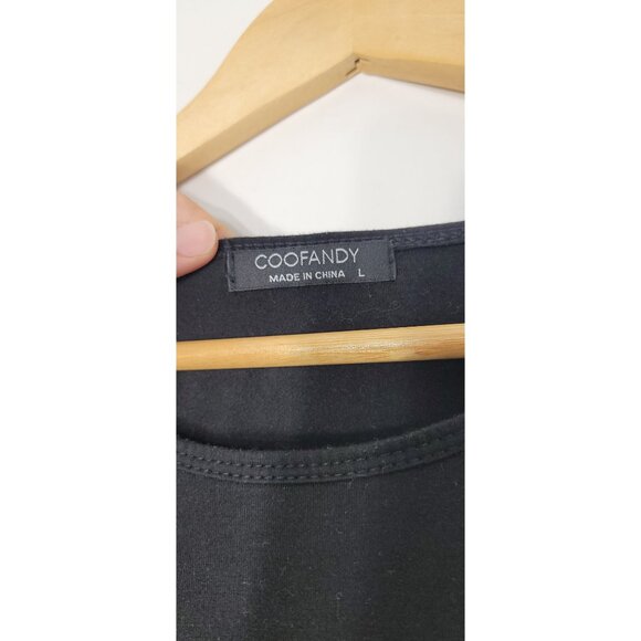 Coofandy Black Short Sleeve Crew Neck Loose Fit Basic Causal T-Shirt Size Large - Picture 7 of 11